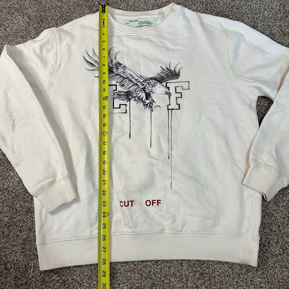 OFF-WHITE Men's Othelo's Eagle Crew Sweatshirt Size M In White - Picture 7 of 10